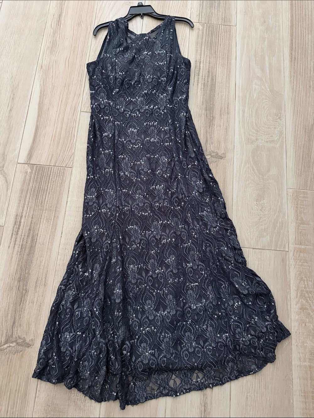 Dark Gray Lace Maxi Dress - R&M Richard’s